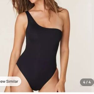 NWT Andie Swim The Nantucket Black One-Shoulder UPF Swimsuit Womens Size XXXL